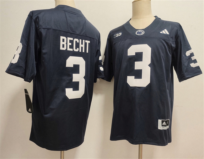 Men's Navy Penn State Nittany Lions #3 Rocco Becht Stitched Jersey